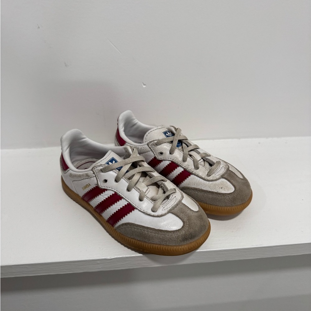 Adidas Kids Samba Red and White Sneakers